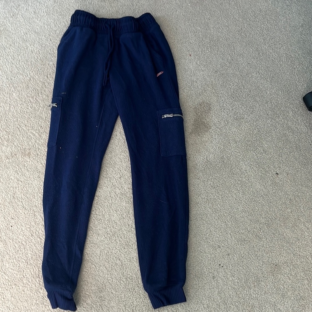 justice navy blue sweatpants with zippers on both sides